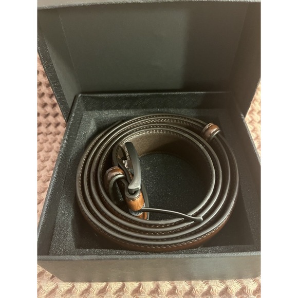 Milorde Men's Genuine Leather  Size 46 Basic Mahogany Belt - Picture 1 of 4